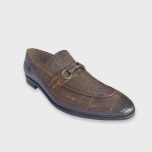 Brown Textured Formal Shoes